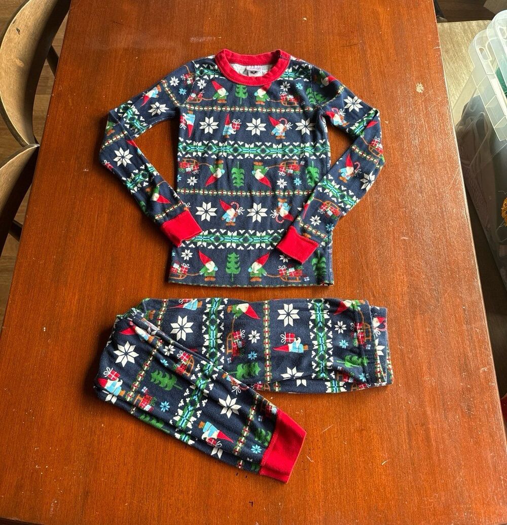 Hanna Andersson Kids Christmas Gnome Pajama Set Long Sleeve Pants